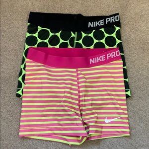 Two pairs of Nike pro spandex